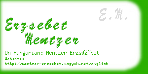 erzsebet mentzer business card